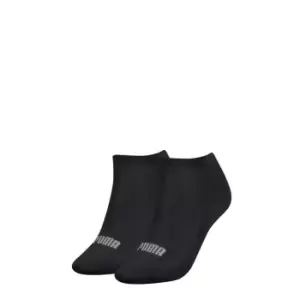 Image of Puma Womens 2 Pack Sneaker Trainer Socks - Black