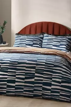 Image of Piper Abstract Cotton Rich Reversible Duvet Cover Set