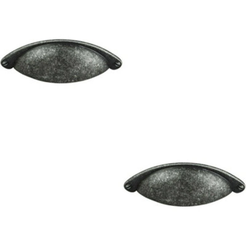 Image of Loops 2x Traditional Cup Pull Handle 104 x 26mm 64mm Fixing Centres Pewter Multi unisex