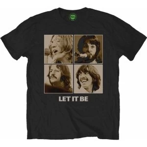 Image of The Beatles - Let It Be Sepia Mens Large T-Shirt - Black