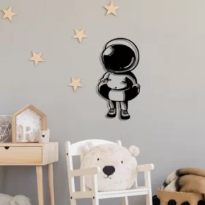 Image of Baby Astronaut Black Decorative Metal Wall Accessory