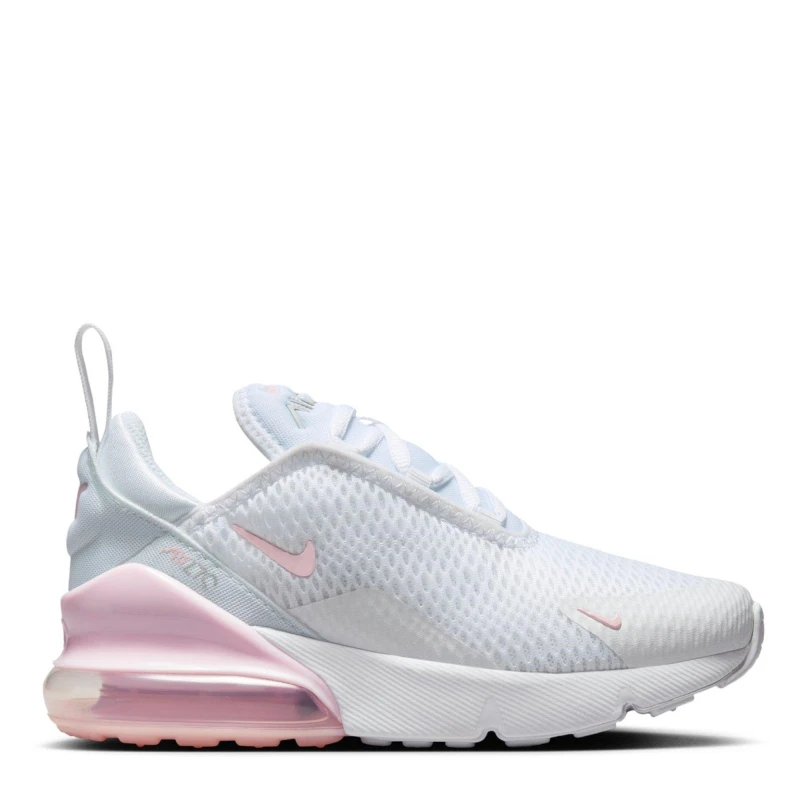 Image of Nike Air Max 270 Little Kids Shoe Wht/Pink/Grey female 2 (34)