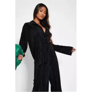 Image of I Saw It First Petite Plisse Shirt - Black