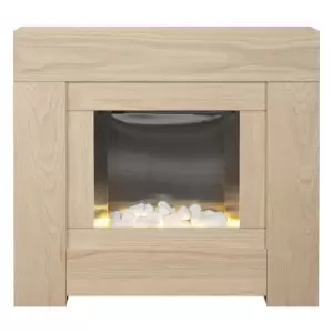 Image of Adam 2kW Brooklyn Electric Fireplace Suite in Oak 30 Inch
