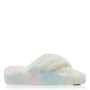 Image of Fabric Cross Mule Chldrens Slipper - Multi