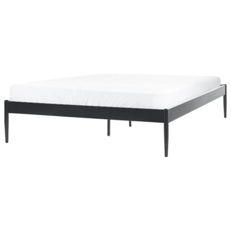 Image of Beliani Bed Metal Vaurs 160 X 200 Cm (Eu King Size) Black