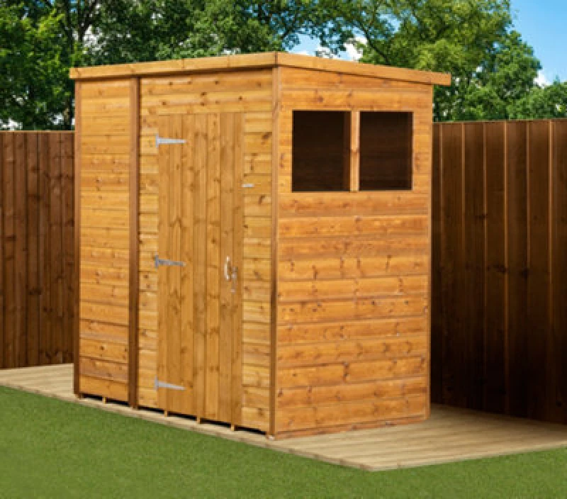 Image of Empire Sheds Empire Modular Pent 6X4 Dipped Treated Tongue And Groove Wooden Garden Shed With Windows (6' X 4' / 6ft X 4ft) (6X4)