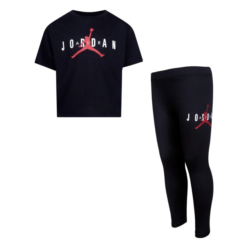 Image of Air Jordan Jordan Two Piece T Shirt and Leggings Infant Girls - Black 3 - 4 Years