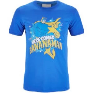 Image of Bananaman Mens Here Comes Bananaman T-Shirt - Blue - XXL
