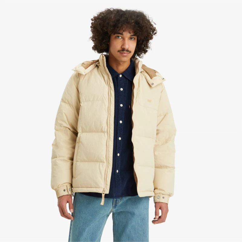 Image of Levis Mens Rockridge Jet Insulated Short Puffer Jacket Safari male M