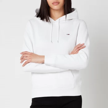 Image of Tommy Jeans Womens Regular Fleece Hoodie - White - L