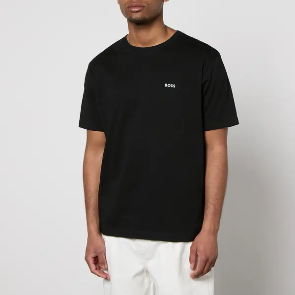 Image of BOSS Orange Coral Reverse Graphic Cotton-Jersey T-Shirt - XL Black Tops male 50515357-001 XL