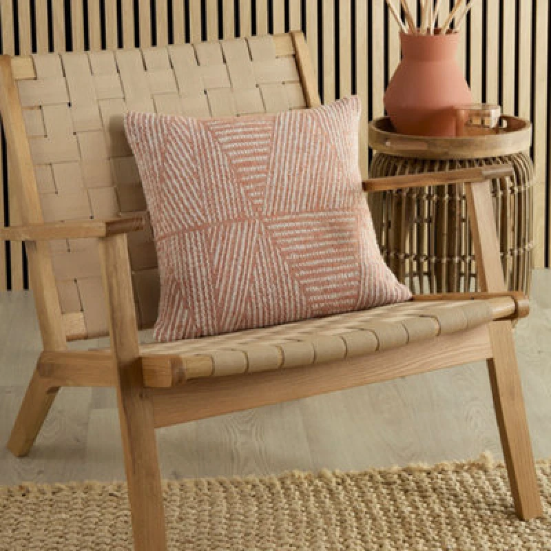 Image of Appletree Myan Textured Geometric Filled Cushion 43cm x 43cm Terracotta