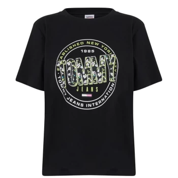 Image of Tommy Jeans Floral Print T-Shirt - BDS Black