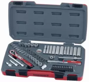 Image of Teng Tools T1460 60pc 1/4" Drive Regular & Deep Socket & Bit Set Comprehensive