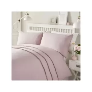 Image of Tassels Cotton Rich Duvet Cover Set, Blush, King - Serene