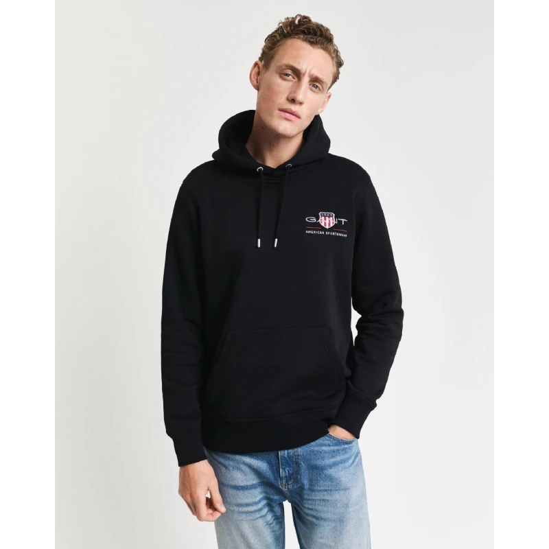 Image of Gant Medium Archive Shield Hoodie Black male L