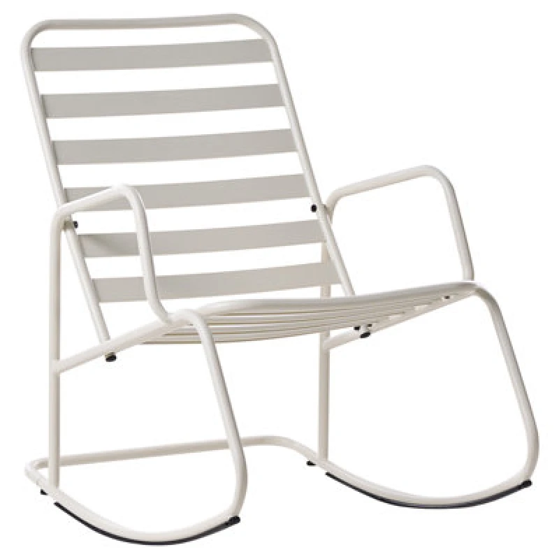 Image of Beliani Garden Rocking Chair Turi Metal Off-White