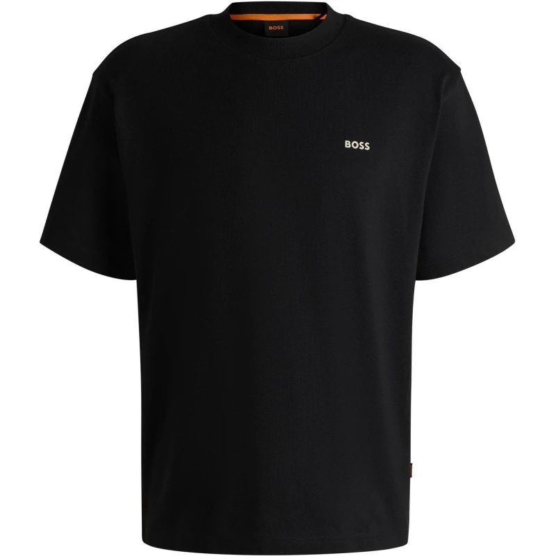 Image of Boss Mens Te Nowhere Cotton Oversized Fit Oversized T-Shirt Black 001 male S