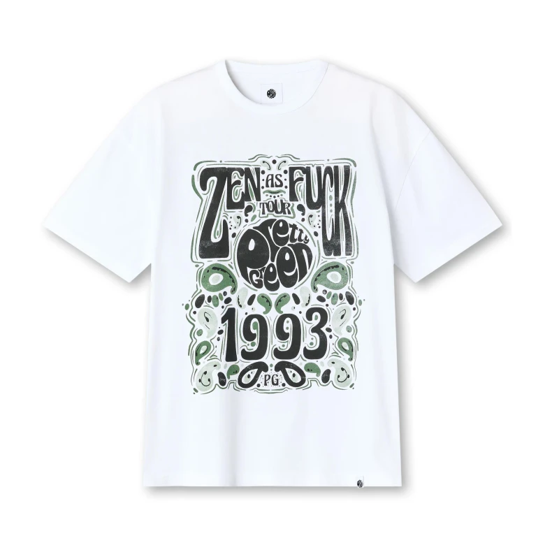 Image of Pretty Green Mens Zen Tour Graphic Regular Fit T-Shirt White male Small