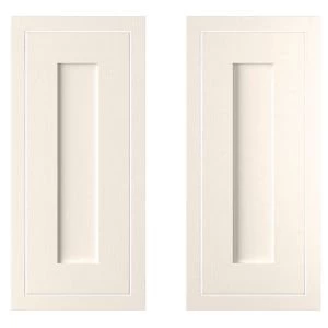 Image of Cooke Lewis Carisbrooke Ivory Framed Corner base door W925mm Set of 2