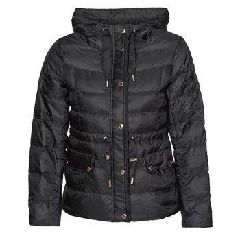 Image of Michael Kors LOGO GROSGRAIN PUFFER womens Jacket in Black - Sizes M,L,XL