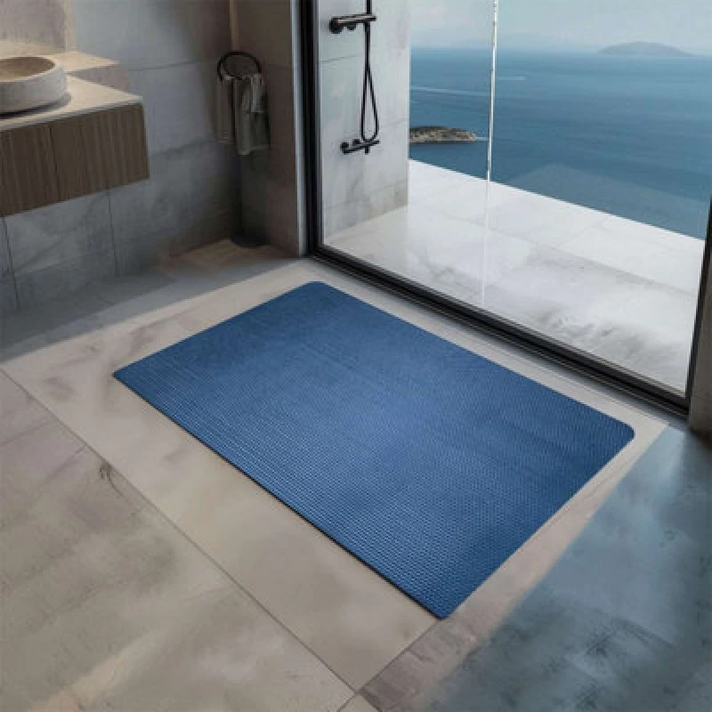 Image of Nicoman Reversible Dual-Colour Blue/green Pvc Anti Slip Shower Mat Bath Mat - Rectangular 90X60 Cm