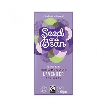 Image of Seed & Bean Fairtrade Organic Lavender Dark 72% Chocolate 85g