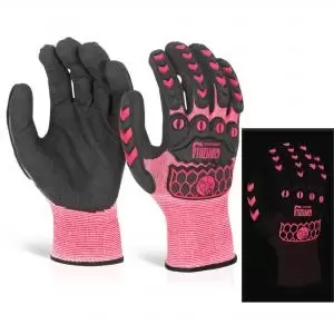 Image of Beeswift Glovezilla Glow In The Dark Foam Nitrile Glove Pink M Pair