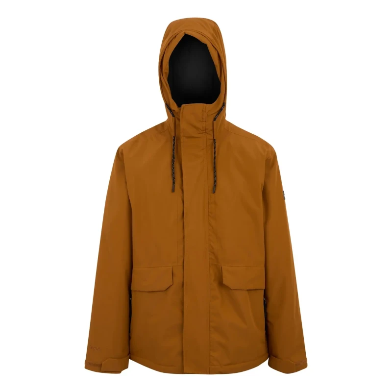 Image of Regatta Regatta Men Sterlings Hooded Waterproof Breathable Insulated Jacket in Orange Size: Small Orange S Male 5063516101420