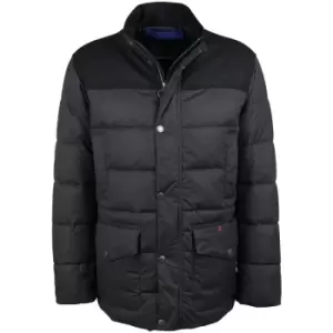 Image of Barbour Mens Baffle Trellon Wax Jacket Navy Medium