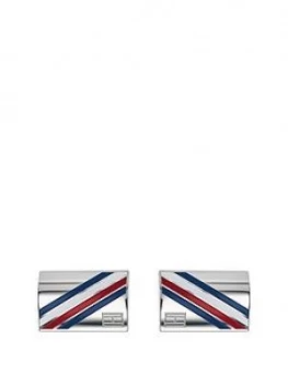 Image of Tommy Hilfiger Stainless Steel Logo Mens Cufflinks