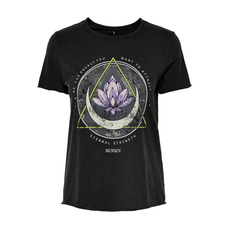 Image of Only Lucy Short Sleeve Graphic T-Shirt - Black 10