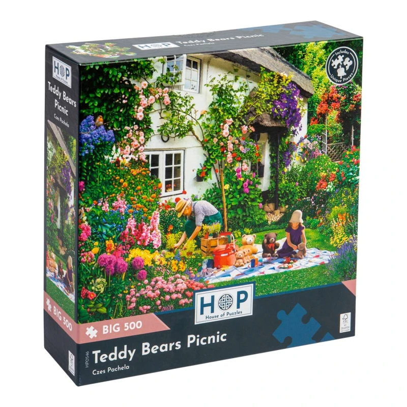 Image of The House Of Puzzles Teddy Bears Picnic, BIG 500 Piece Jigsaw Puzzle Multi unisex