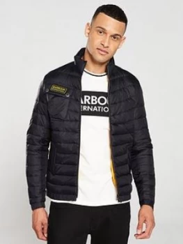 Image of Barbour International Chain Baffle Quilted Jacket - Black, Size S, Men
