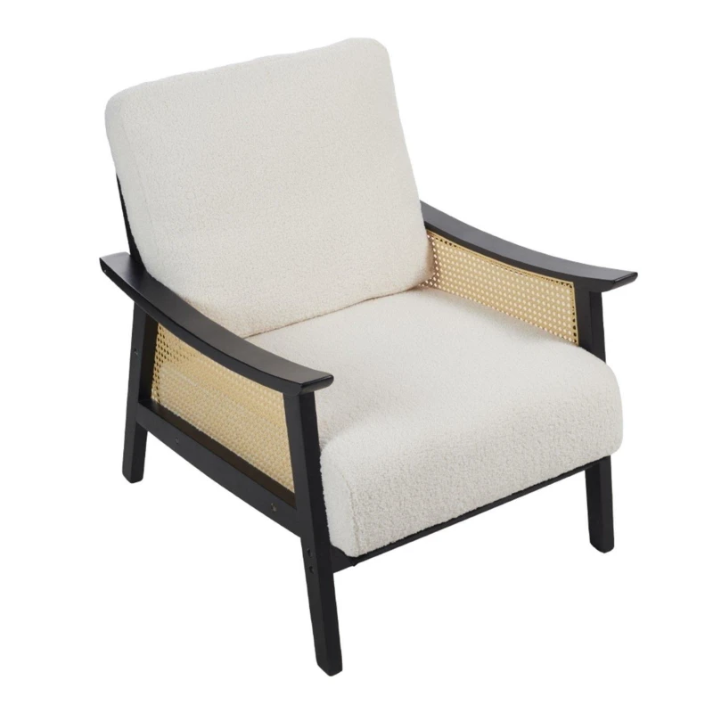 Image of Kabinet UK Mid Century Rattan Armchair White Black unisex One size