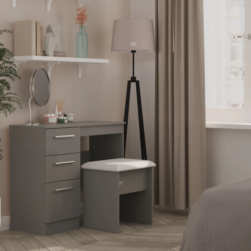 Image of Ready Assembled 2 U Trent 3 Drawer Vanity (Ready Assembled) in Dark Grey Size: Medium Dark Grey Unisex Medium