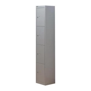 Image of Bisley CLK124 H1802 x W305 x D305mm Steel Locker with 4 Doors Goose Grey CLK124 73