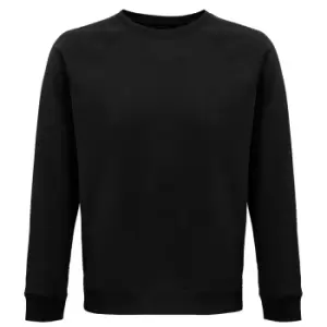 Image of SOLS Unisex Adult Space Organic Raglan Sweatshirt (M) (Black)