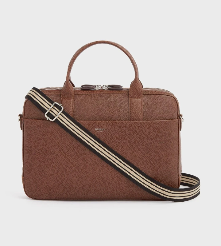 Image of OSPREY LONDON Womens The Chiswick Leather Laptop Bag in Tan Tan Female One Size