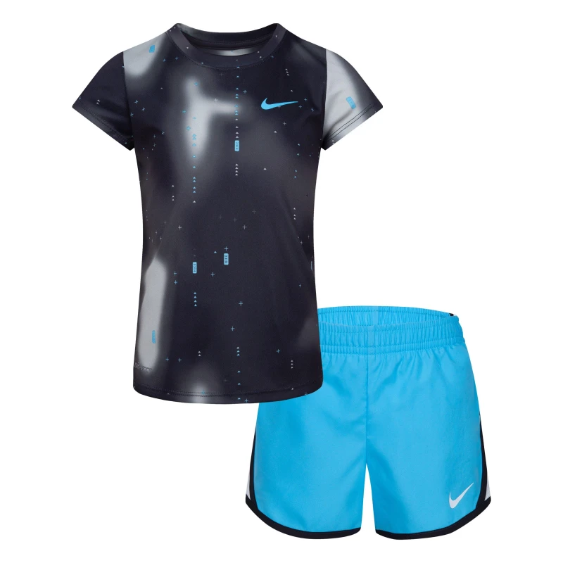 Image of Nike Tee & Shorts Set Infants - Blue Blue 2 - 3 Years