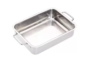 Image of Stainless Steel Heavy Duty Deep Roasting Pan 27x20x6.5cm, Labelled
