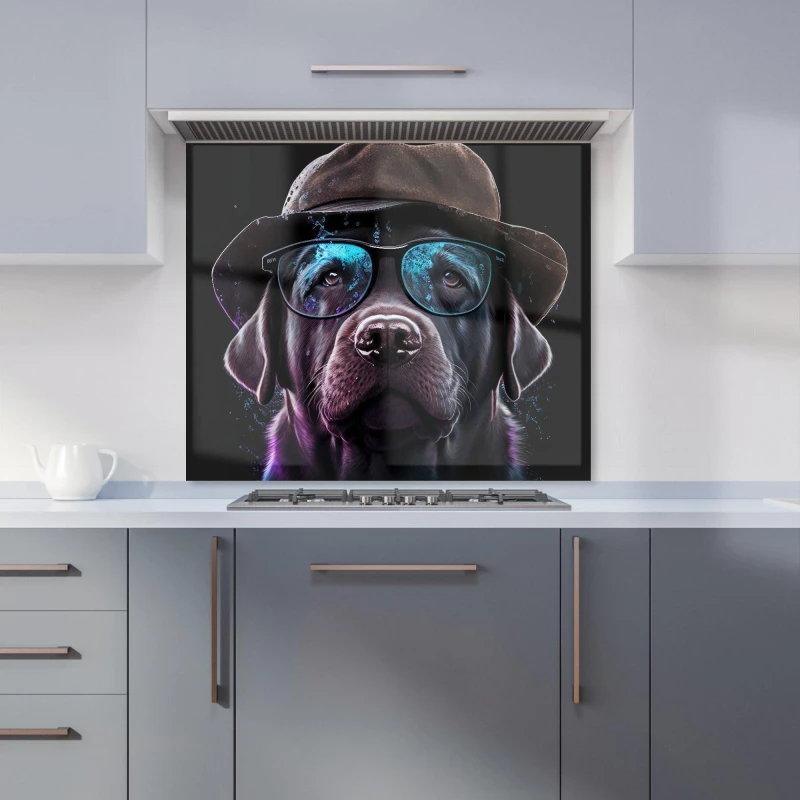 Image of Warren Reed - Designer Labrador Retriever Dog Splashart Kitchen Splashback Size: 600mm x 750mm Multicolor Unisex 600mm x 750mm