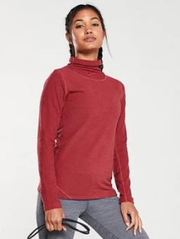 Image of Nike Training Pro Velour Top - Cedar , Cedar, Size L, Women