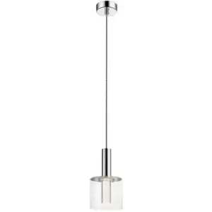 Image of Spring Contemporary Integrated LED Pendant Ceiling 1 Light Chrome, Glass 3000K