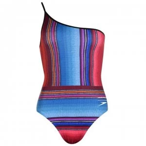 Image of Speedo House of Holland Asymmetric Swimsuit - Blue/Multi