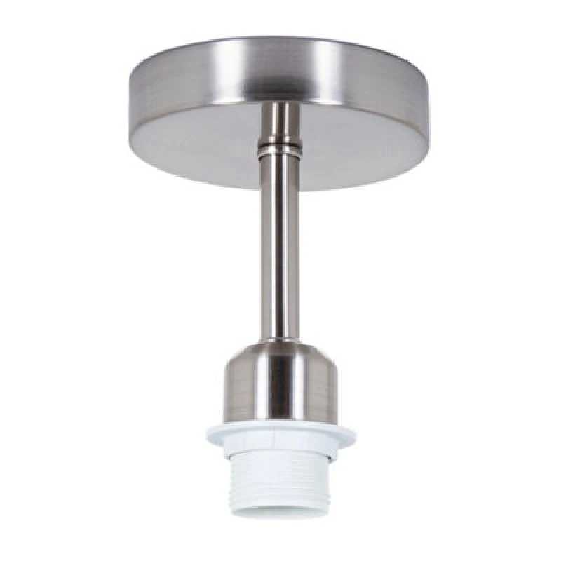 Image of Happy Homewares Brushed Satin Nickel Ceiling Light Fitting For Industrial Style Light Bulbs