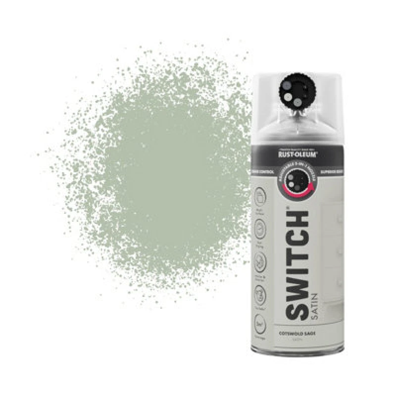 Image of RUST-OLEUM Rust-Oleum Switch Spray Paint 400ml - Satin - Cotswold Sage AE0724400UK