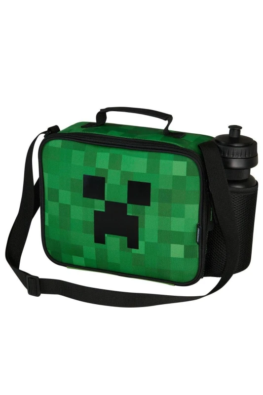 Image of Minecraft Kids Minecraft Lunch Bag And Water Bottle Set Green male