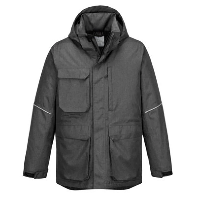 Image of Portwest KX3 Mens Parka Jacket KX360GMRM Colour: Grey Marl